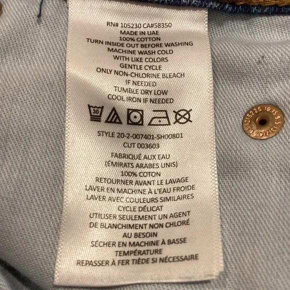 Current/Elliot Distressed Denim Shorts Medium Wash Blue Size 26, 100% Cotton - Picture 5 of 6